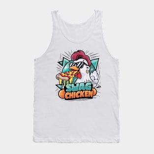 Pizza-Fueled Chicken With Cool Shades Tank Top